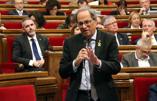 Catalan president Quim Torra speaks at parliament on October 24 2018 (by Àlex Recolons)
